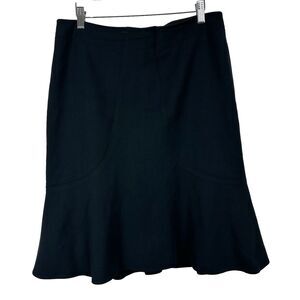 Jigsaw Skirt Women Size 12 Charcoal Gray Trumpet Wool Blend Career Officewear